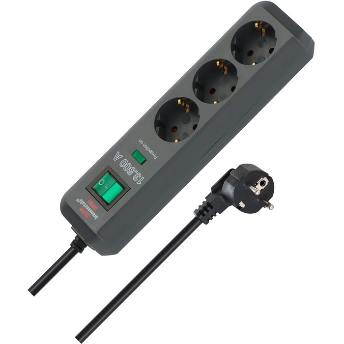 Бренненштуль Eco-Line Мережевий фільтр 3-fach з захистом від перенапруги (антрацит)