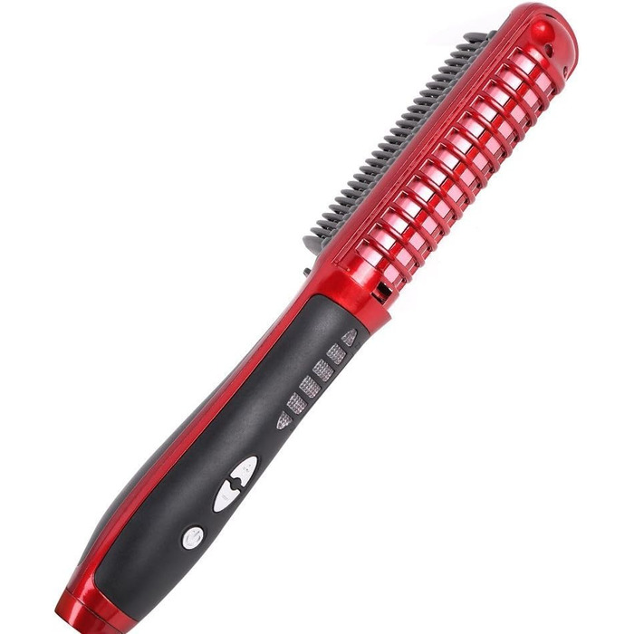 Випрямляч для волосся Pro-Ion: щітка для випрямлення волосся, анти-опік, стилінг (червоний)