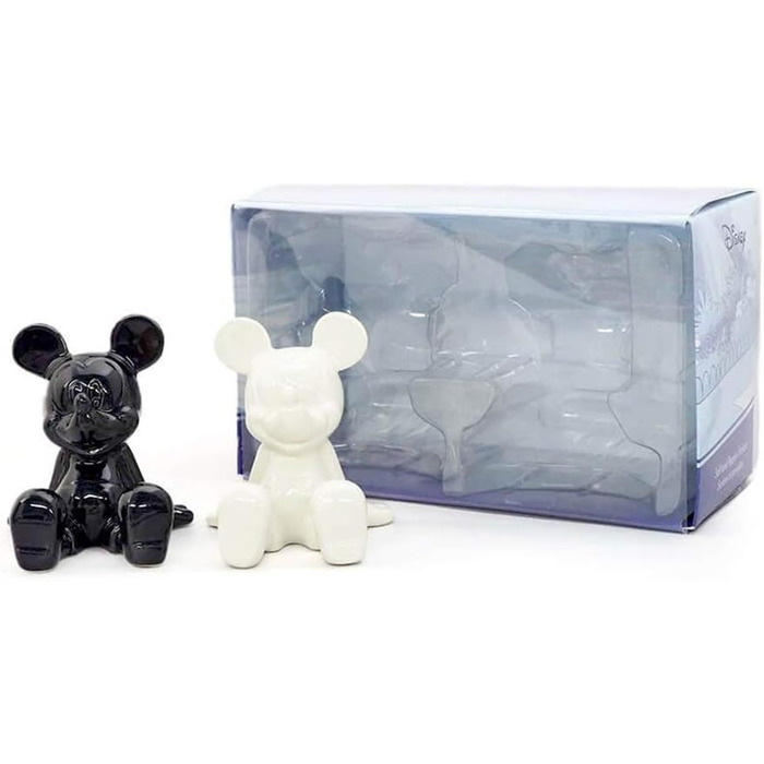 Enesco Disney Ceramics Salt and Pepper Shakers Mickey Mouse, Sitting, 8.9 cm, Black and White