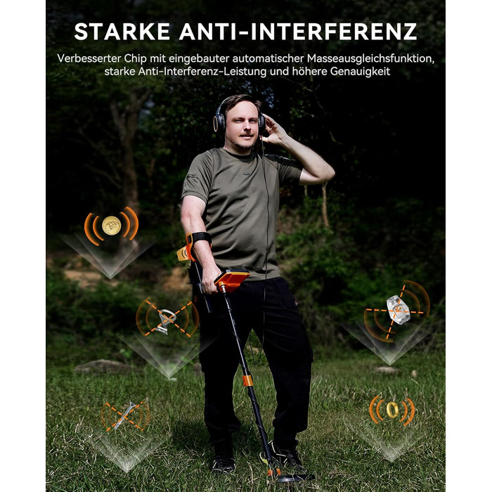 Металодетектор SUNPOW для дорослих та дітей, LCD-дисплей, водонепроникний IP68, антиінтерференційний, професійний, легкий