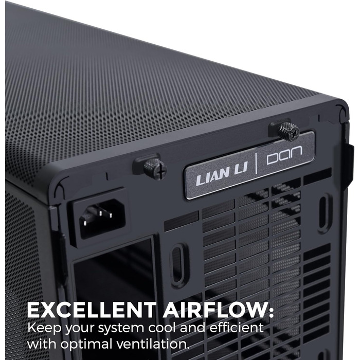 Корпус Lian Li DAN Cases A3 Wood Edition для ПК Micro-ATX з темперованим склом та дерев'яними вставками з горіха (чорний, сітчатий)