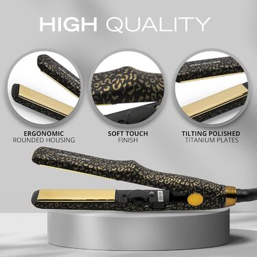 Випрямляч для волосся Corioliss C-Trip Titanium Leopard Gold з контролем температури для тонкого волосся