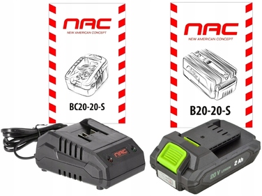 Акумуляторний тример для трави NAC TB20-20-S 20V (з зарядним пристроєм)