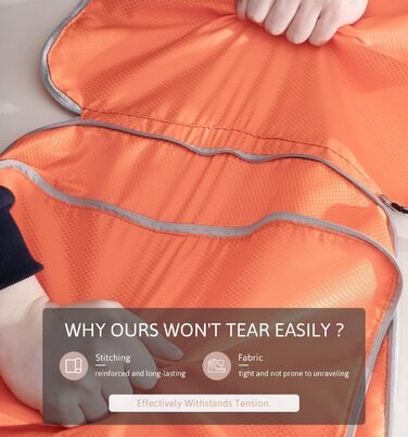 Набір компресійних кубиків для валіз Meowoo (4 шт.) - Органайзер для подорожей, водонепроникний (XL, L, 2×M), для ручної поклажі та валіз, помаранчевий