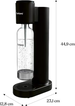 Водопровідний напій SodaPop Cooper чорний з PET-пляшкою, стильний та компактний (44,9 см)