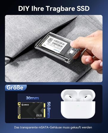 ORICO NVMe SSD 512GB M.2 PCIe 4.0 x4 - Внутрішній SSD з радіатором для ПК та ноутбуків