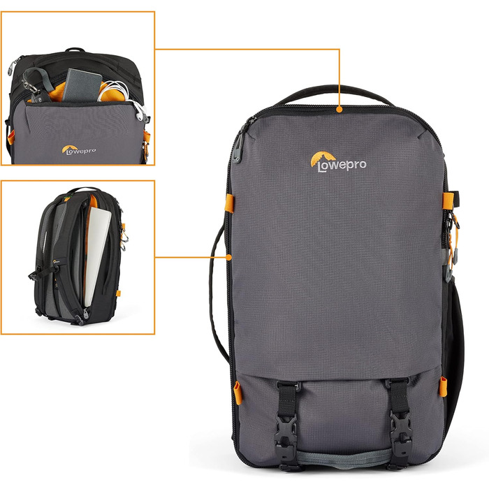 Рюкзак для камери Lowepro Trekker Lite BP 250, сірий, з винімним вкладишем, для беззеркальних камер Sony Alpha 7, з системою кріплення аксесуарів
