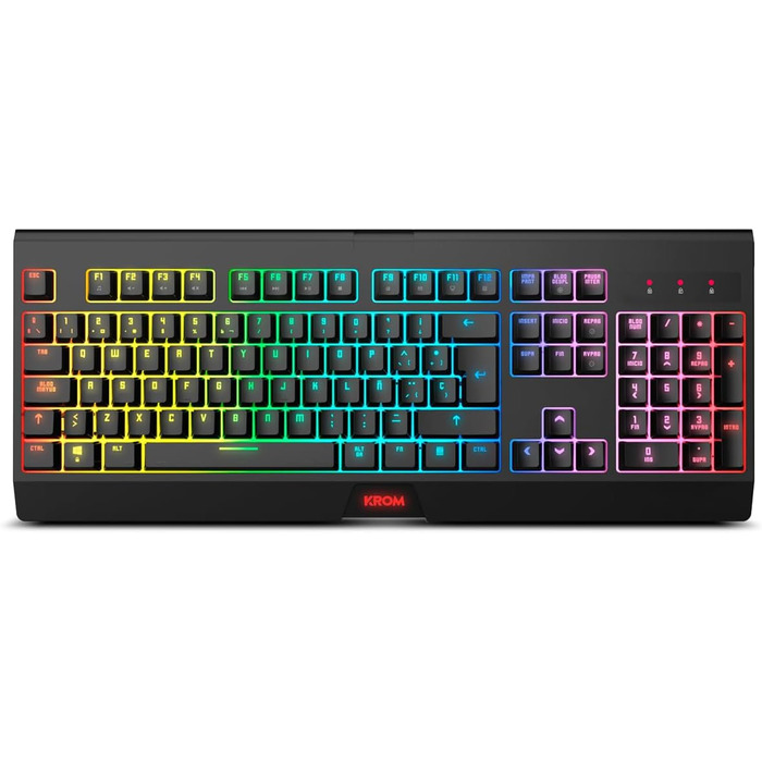 KROM Kabala – Бездротовий ігровий набір з RGB-клавіатурою та мишею, 6 Anti-Ghosting клавіш, 800-4800 DPI, іспанська розкладка, сумісний з PC, чорний