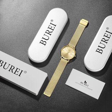 Годинник чоловічий BUREI, мінімалістичний аналоговий кварцовий, водонепроникний, ультратонкий. Чудовий подарунок для чоловіків (Rosegold Black Rose)