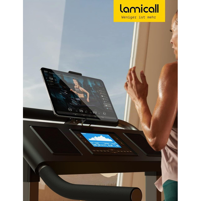 Тримач для планшета Lamicall на бігову доріжку та велотренажер, універсальне кріплення на кермо для iPad Pro, Air, mini та планшетів від 4.7 до 13 дюймів, чорний