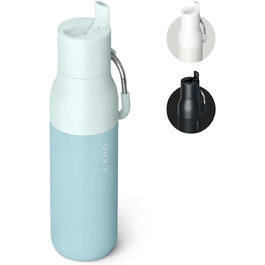 LARQ Bottle Flip Top 500ml - Insulated Stainless Steel Water Bottle with Straw | Reusable Water Bottle for Sports, Gym, and Travel | Keeps Drinks Cold (740 ml, Seaside Mint)