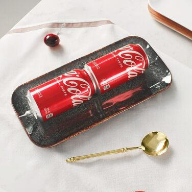 Набір керамічних тарілок YA JU (4 шт.) для основних страв, стейків, пасти, ризотто та закусок. Мікрохвильова піч, духовка, мийка посуду, стійкість до подряпин. Чорний прямокутний посуд