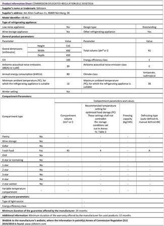 Міні-холодильник Stillstern E 45 л з автоматичною відтавкою, замком, морозильною камерою, тихий, для кухні, офісу, спальні, готелів та маленьких квартир. Холодильник міні, мінібар R600A, срібний