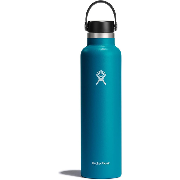 HYDRO FLASK - 18oz (532ml) Water Bottle - Vacuum Insulated Stainless Steel - Sports Bottle with Leak-Proof Flex Cap & Strap - Dishwasher-Safe Thermos - Wide Mouth - (Core, Laguna, 710 ml)