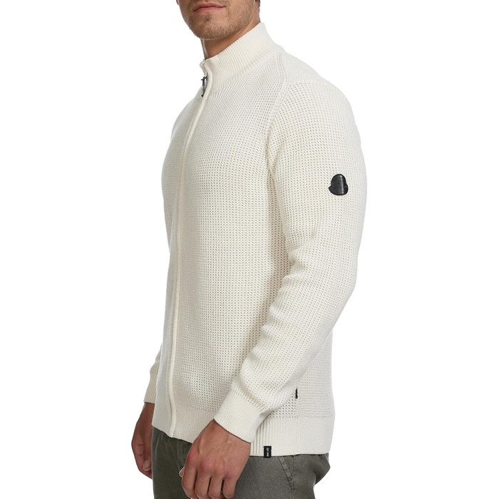 Чоловічий кардиган Indicode INLayton з високим коміром та блискавкою | Дріб'язкова в'язана куртка для чоловіків, білий, колір Аспарагус