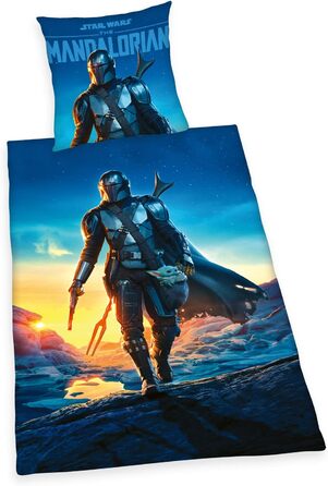 Постільна ковдра та наволочка Star Wars The Mandalorian, 100% бавовна, 135x200 см, 80x80 см