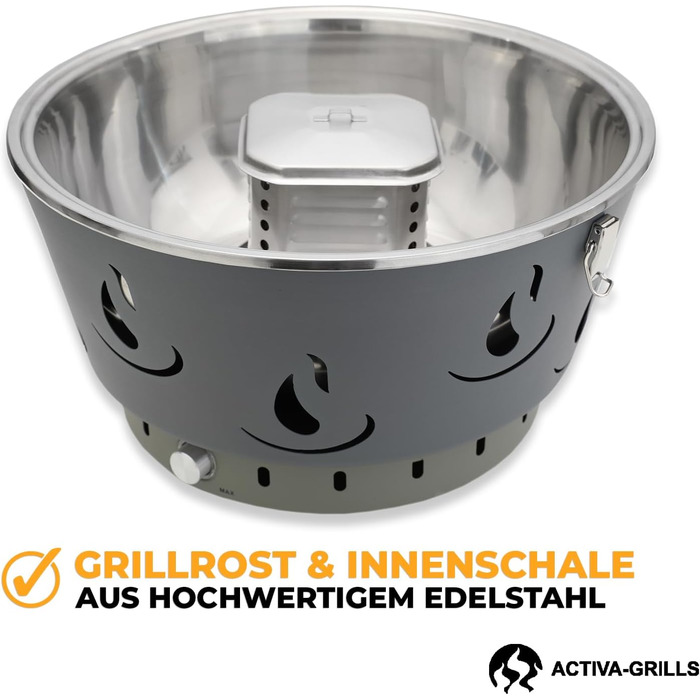Портативний вугільний гриль ACTIVA Airbroil Premium Mini для барбекю, мобільний та компактний, з сумкою