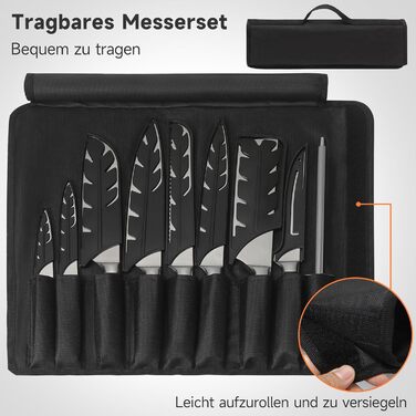 Набір кухонних ножів Gustrug 3 шт. з ергономічними ручками: кухонний ніж, сантoku, універсальний (8 шт.)