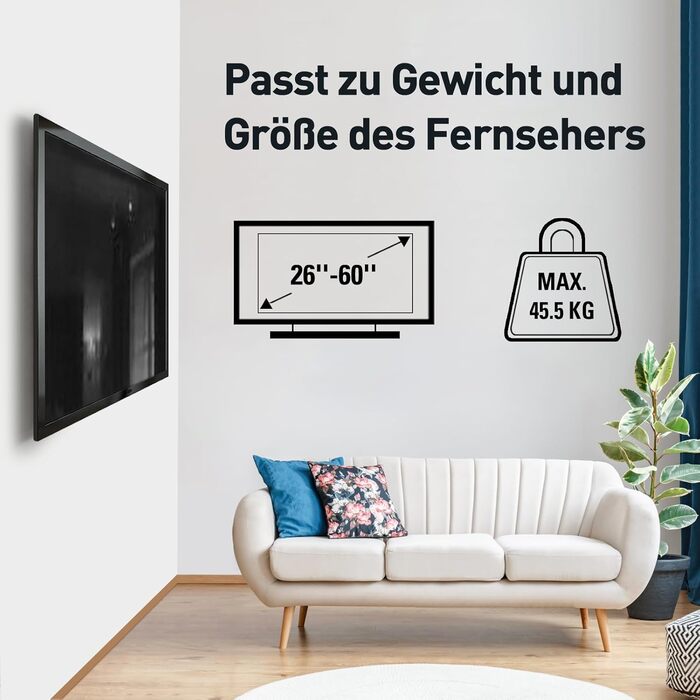 Кріплення для телевізора Mounting Dream MD2361-K-03: жорстке кріплення для LED, LCD, OLED, Plasma TV 66-140 см (26-55 дюймів) з VESA 50x50-400x400mm, до 45,5 кг