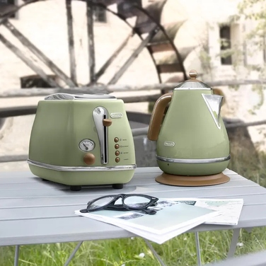 Тостер De'Longhi Icona Vintage CTOV 2103.GR, оливково-зелений, 900 Вт