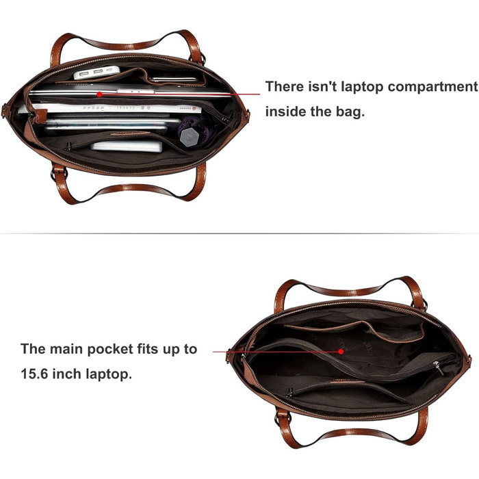 Сумка жіноча S-ZONE 3 в 1 з натуральної шкіри (темно-коричнева) - шопер, кросбоді, для ноутбука