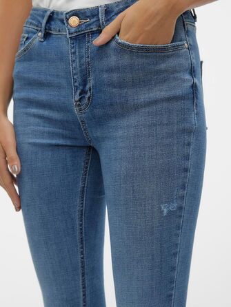 Джинси жіночі VERO MODA Skinny Fit Vmflash Mid Rise, середній блакитний денім, розмір 34L