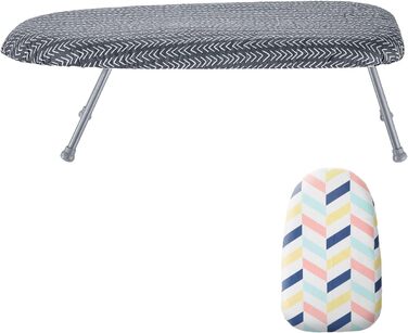 Гладильна дошка з парою VEVOR, 2 шт., з підставкою для праски, розкладний стіл, 1100 x 334 мм, 7 рівнів висоти, 20 кг, бежевий