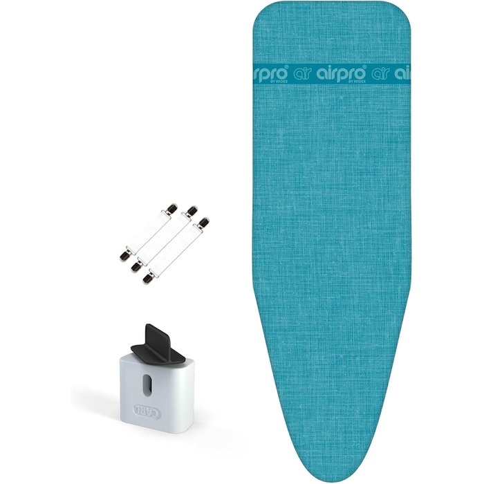 Airpro by Widex 6-layer ironing board cover for steam irons - Size L universal max 120x42 cm - no more water under the ironing board - irons up to 50% faster - Made in Europe Linen L