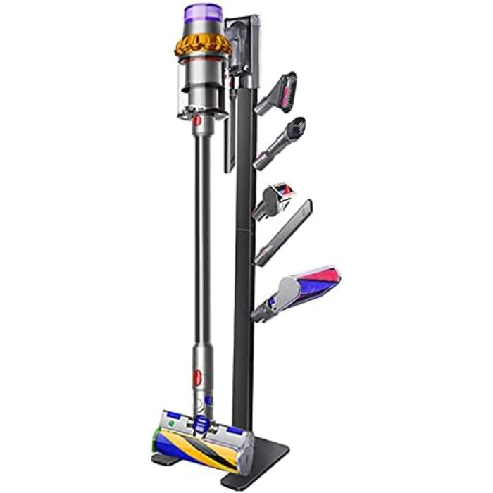 Підставка для пилососа сумісна з Dyson V15 Detect, V11, V10, V8, V7, V6. Органайзер для пилососа та аксесуарів, чорний (5 гачків).
