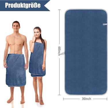KinHwa Рушники Преміум - 100% Мікрофібра, 6 шт. (2 рушники 76x152 см, 2 рушники 40x76 см, 2 рушники для зняття макіяжу 15x30 см) - м'які та швидковисихаючі, блакитні