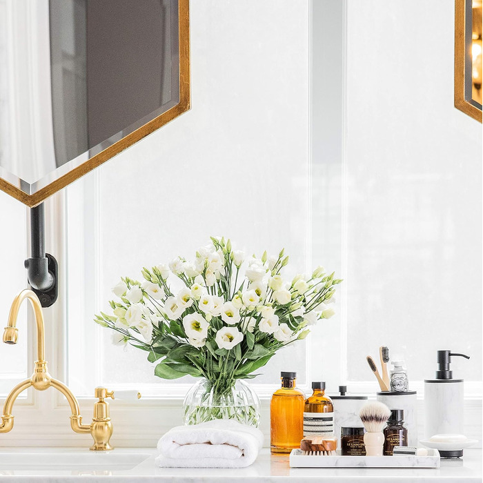 Набір аксесуарів для ванної кімнати: диспенсер для мила, тримач для зубних щіток, мармур, стиль фермерський дім, 5 шт., чорний