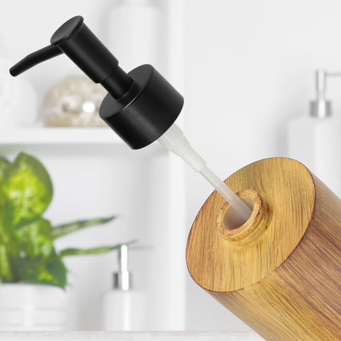 Набір для ванної кімнати KADAX: мильниця та стакан для зубної пасти з імітацією дерева (чорний)