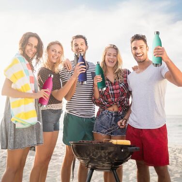 Термос KollyKolla з нержавіючої сталі 500мл/750мл/1л, термокружка, пляшка для води, спортивна, для дітей, без BPA, для школи, фітнесу, подорожей, кемпінгу (1000 мл, нова, темно-синій)