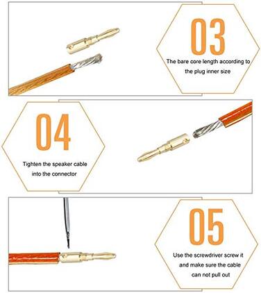 RUNCCI-YUN 24K бананові роз'єми, High End, 4 мм, аудіо, для динаміків, з можливістю паяння або гвинтового кріплення, позолочені, 5 шт. чорного та 5 шт. червоного кольору