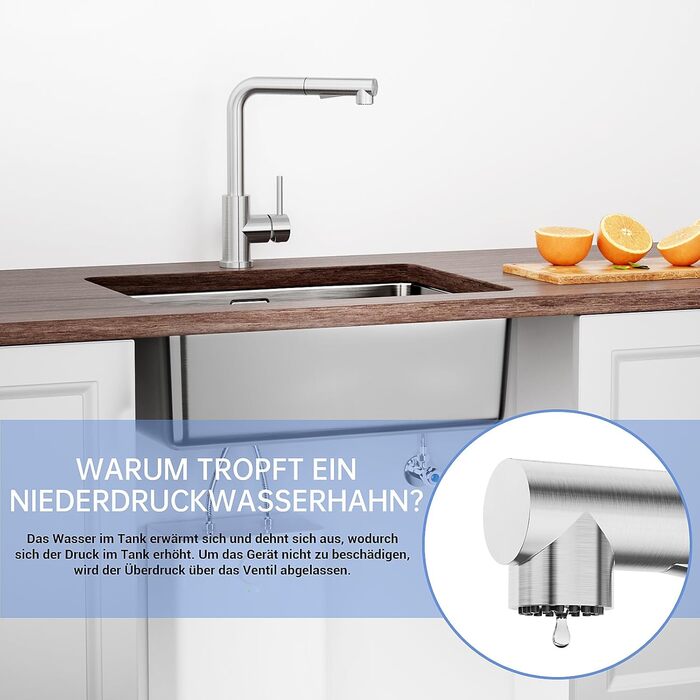 Кухонний змішувач DAYONE з висувною лійкою, нержавіюча сталь, 3 режими, 360° обертання, для кухонних мийок (15 см), матовий.