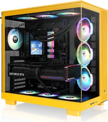 Корпус для ПК Thermaltake View 380 XL TG ARGB Bumblebee, Mid Tower, загартоване скло 4 мм, підтримка E-ATX та XL-плат, USB-C, підтримка радіатора 360 мм, High-Airflow