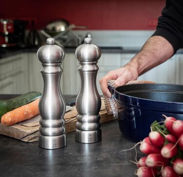 Млин для перцю PEUGEOT Paris Chef, нержавійка, 22 см, регулювання помолу u'Select, сріблястий