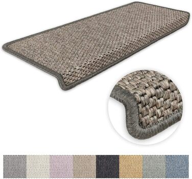 Ступінчасті килимки для сходів Kettelservice-Metzker Ґетеборґ, сіро-коричневі, набір з 15 шт.