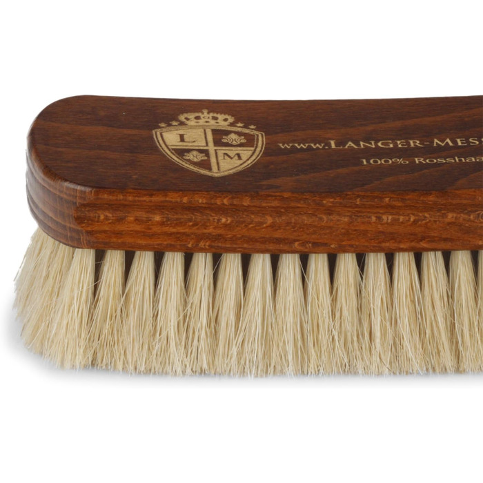 Langer & Messmer 4-Piece Shoe Brush Set Essential made of horsehair for professional shoe care of smooth leather shoes - includes polishing brushes and cream brushes