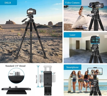 Мобільний штатив для камери Victiv NT72 з поворотною головкою та тримачем для телефону