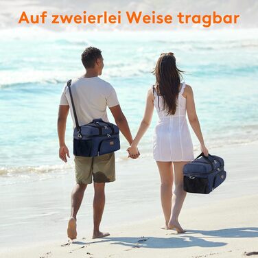 Термосумка LifeWit 30L для пікніка, пляжу, роботи та подорожей (темно-синій)