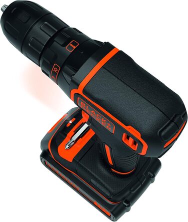 Акумуляторний дриль-шуруповерт Black+Decker BDCDC18K (18V, Li-Ion, LED, планетарне передаточне число, SoftGrip)