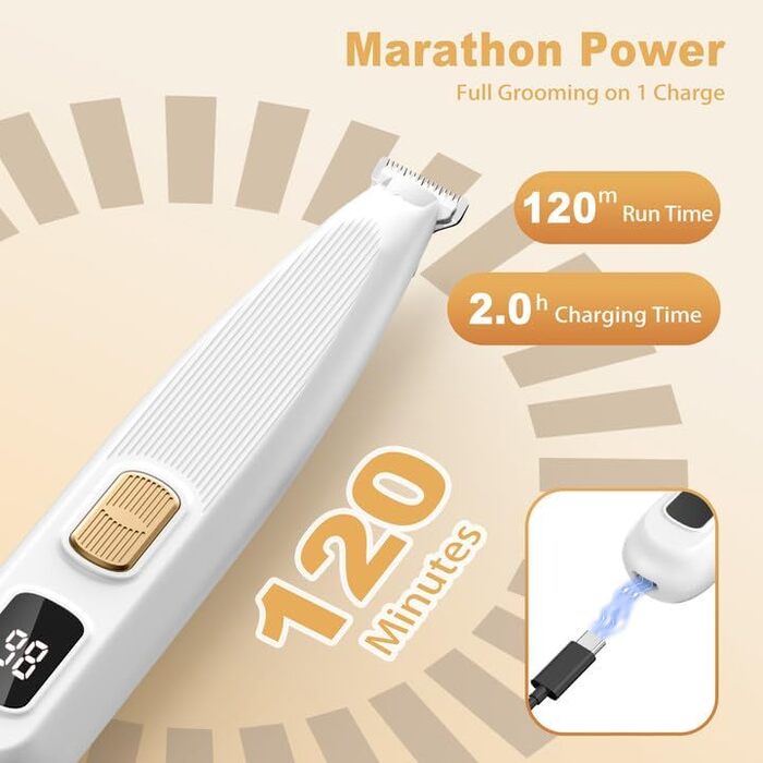 Триммер для лап собак Leise: професійна машинка для стрижки з LED-підсвічуванням, водонепроникний, USB-зарядка, для собак та котів