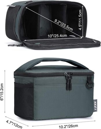 Сумка для камери S-ZONE: захищений чохол для DSLR, SLR, TLR, з відділеннями для об'єктивів та аксесуарів
