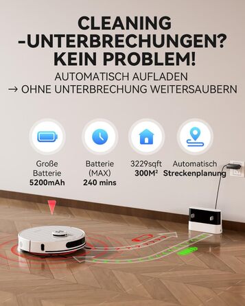 Робот-пилосос Tesvor S8 Pro з функцією миття - 8000Pa, LiDAR-навігація, 240 хв роботи, керування через додаток/Alexa, для прибирання шерсті тварин, килимів та твердих підлог