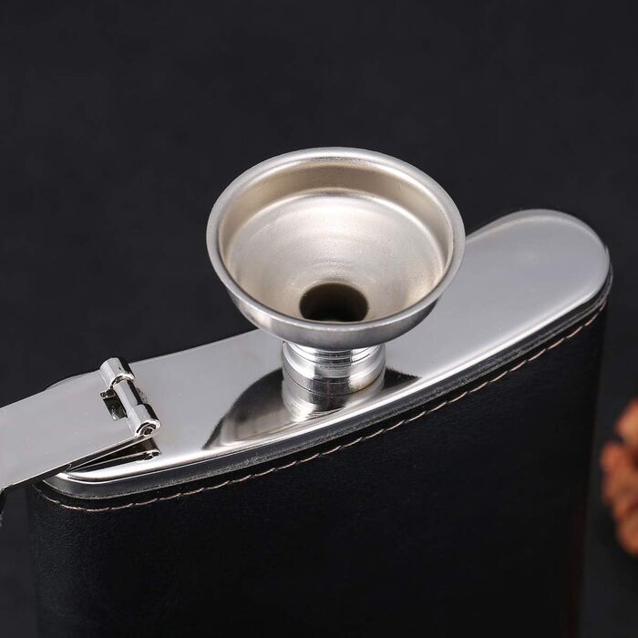 Фляга з імітацією крокодилячої шкіри, нержавіюча сталь, 510 мл, для віскі та лікеру, обгорнута в PU-шкіру, TANEAXON