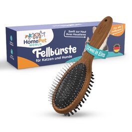 Двостороння щітка для собак та котів HomePetWorld - для догляду за довгою та середньою шерстю, видалення ковтунів та підшерстя