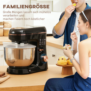 HOMCOM Stand Mixer with 6-Speed Settings and 5.5L Stainless Steel Bowl