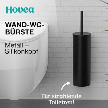 Набір щіток для унітазу Hovea (2 шт.) - чорний - силікон та метал - кріплення на стіну без свердління