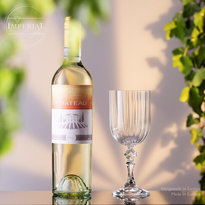 Набір келихів для білого вина 'Прага' 320мл, 6 шт. з кристалічного скла, Vintage, стійкі до миття в посудомийній машині